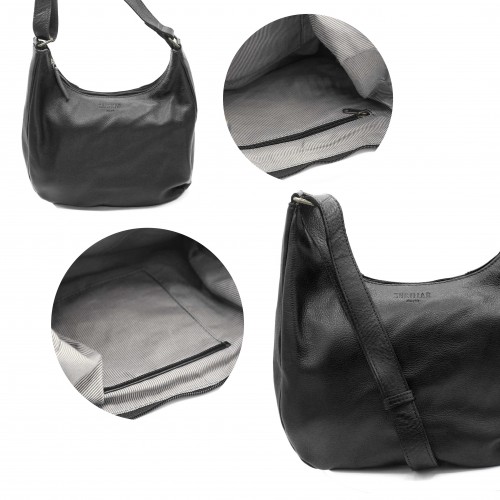 Bolso de piel con cremallera 22x19x8 cm MINE