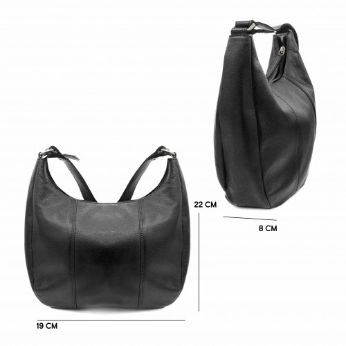 Bolso de piel con cremallera 22x19x8 cm MINE