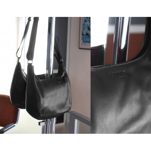 Bolso de piel con cremallera 22x19x8 cm MINE