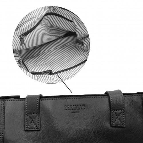 Bolso de piel con cremallera y doble asa 27x40x12 cm YOURS