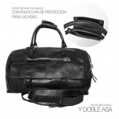 Bolso de piel grande de viaje 28x49x24 cm DECOX