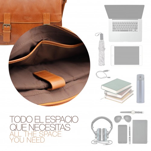 Maletín de piel multiespacio 28x40x7 cm REDUCTIO