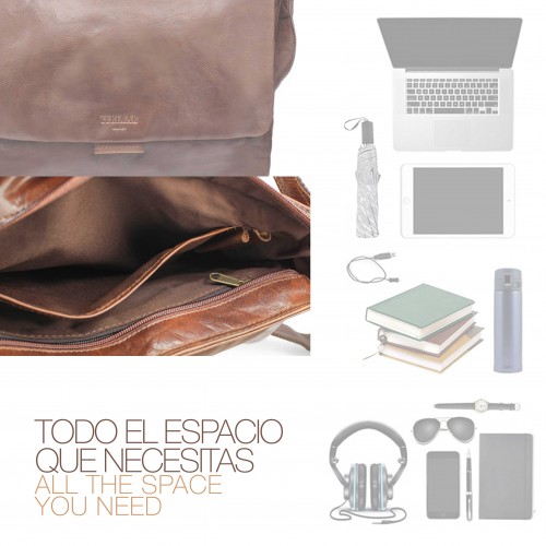 Maletín de piel multiespacio 28x40x8 cm LOCRA