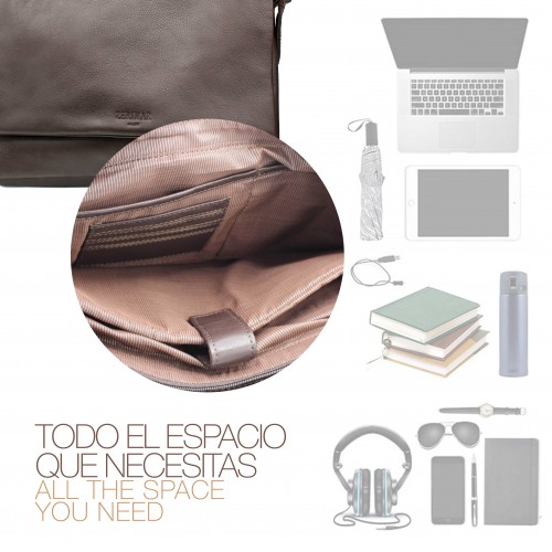 Maletín de piel multiespacio 26x36x6 cm VALS