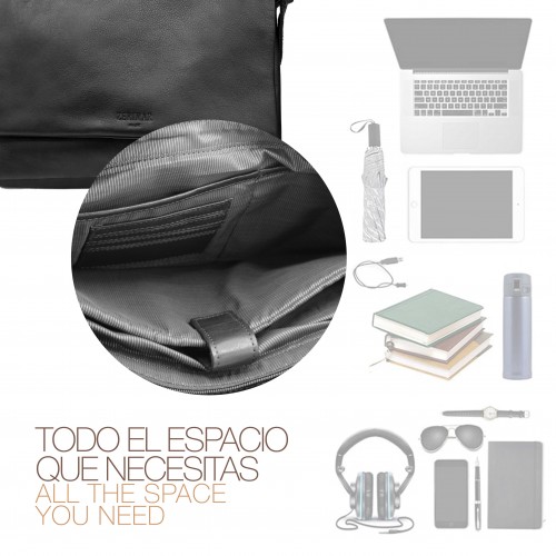 Maletín de piel multiespacio 26x36x6 cm VALS