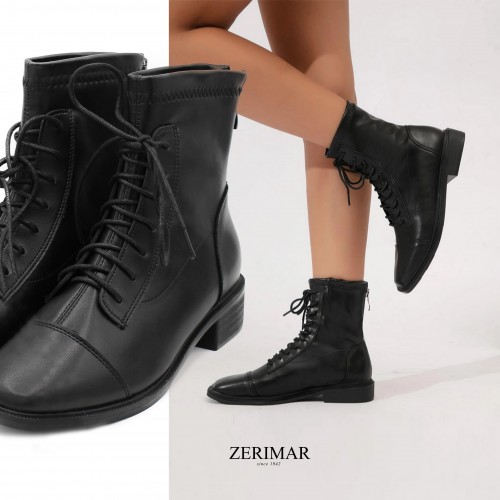 Botas de cordones con punta cuadrada modelo LIBBY