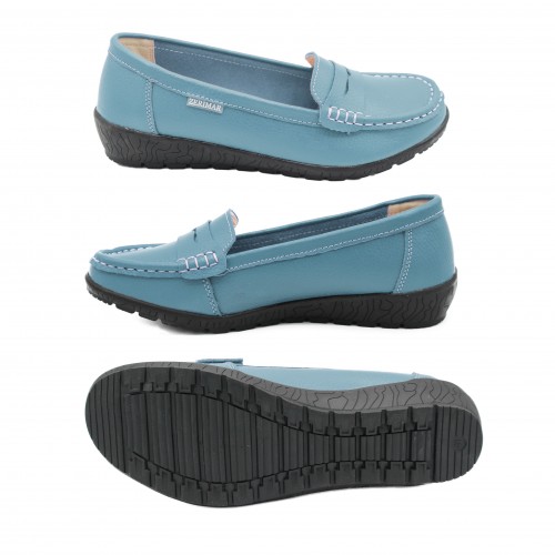 Mocasines de piel con suela negra