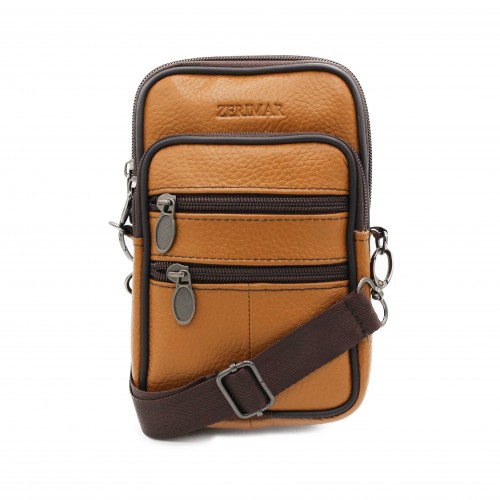 Bolso bandolera de piel con asa y para cinturón 10x8 cm