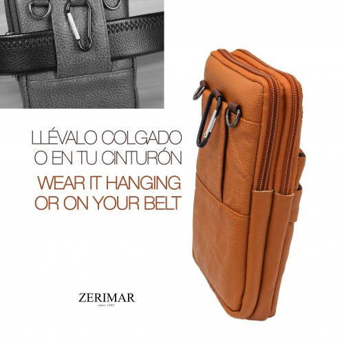 Bolso bandolera de piel modelo BLOKI 18x12x4 cm