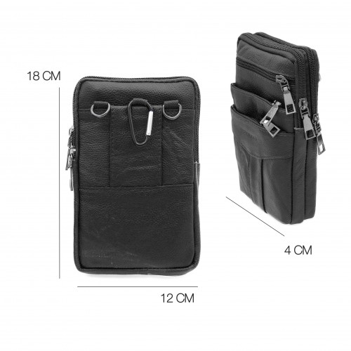 Bolso bandolera de piel modelo BLOKI 18x12x4 cm