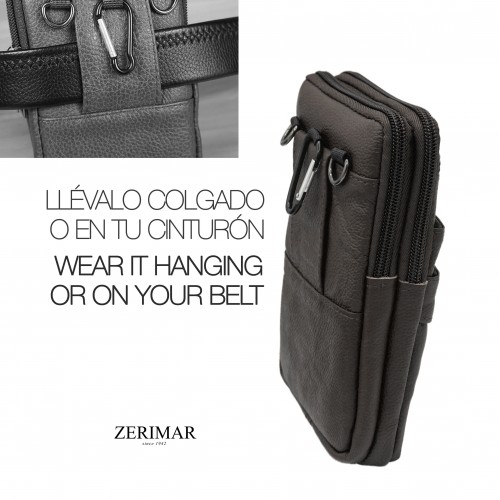 Bolso bandolera de piel modelo BLOKI 18x12x4 cm