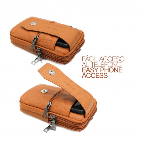 Bolso bandolera de piel modelo PLOKE 18x11x5 cm