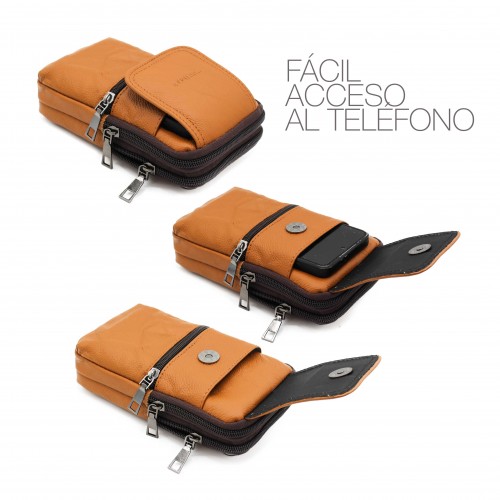 Bolso bandolera de piel modelo FLOUE 18x10x4 cm