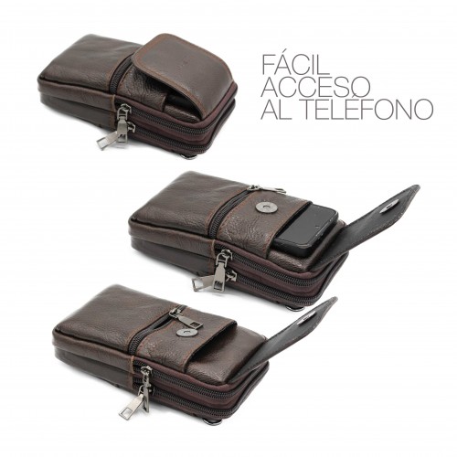 Bolso bandolera de piel modelo FLOUE 18x10x4 cm