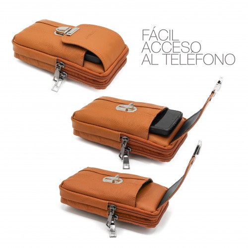 Bolso bandolera de piel modelo ENCON 18x10x4 cm