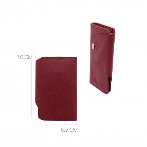 Porta llaves de piel con tarjetero 10x6,5 cm