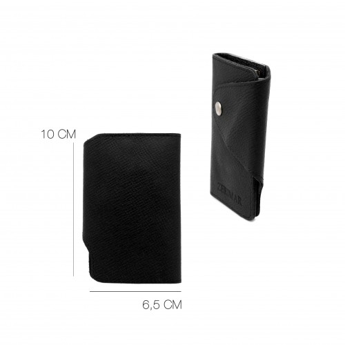 Porta llaves de piel con tarjetero 10x6,5 cm