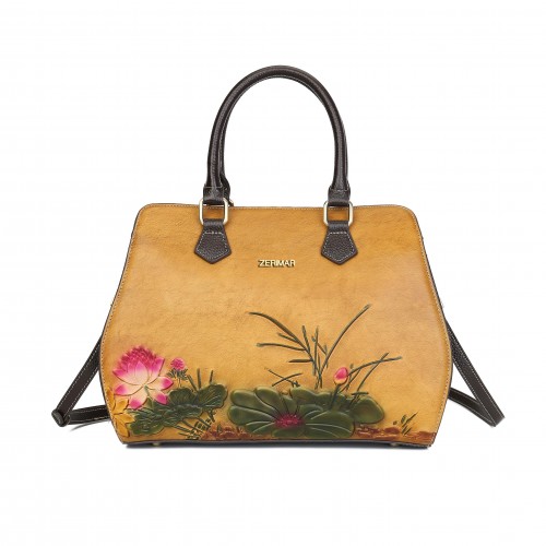 Bolso de piel grabado con...