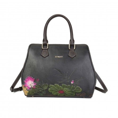 Bolso de piel grabado con...