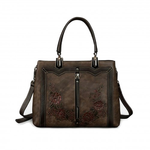 Bolso de piel con doble asa 28x21x11 cm ROSES