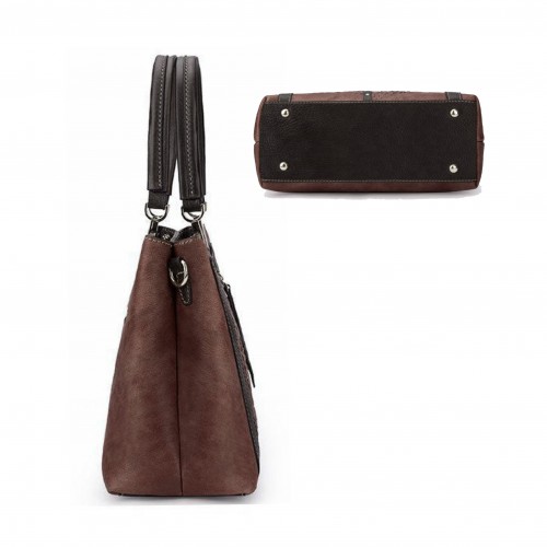 Bolso de piel con doble asa 28x21x11 cm ROSES