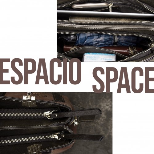 Bolso de piel con doble asa 28x21x11 cm ROSES