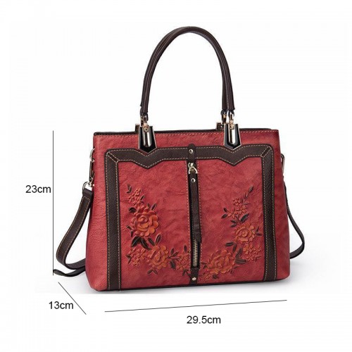 Bolso de piel con doble asa 28x21x11 cm ROSES