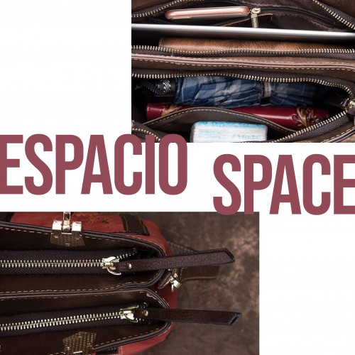 Bolso de piel con doble asa 28x21x11 cm ROSES