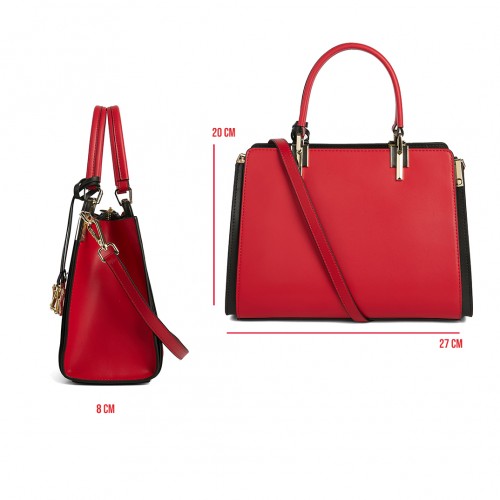 Bolso de piel doble asa 27x20x10 cm CRUDELIA