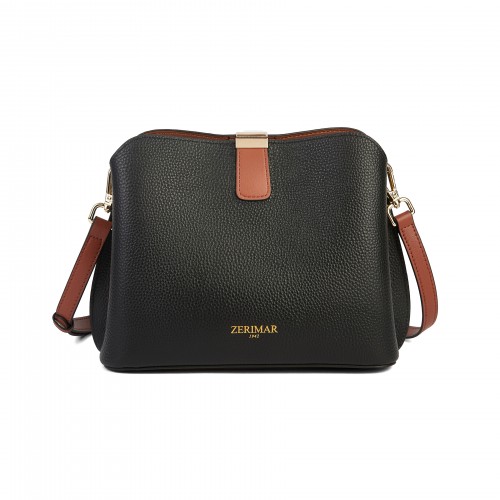 Bolso de piel con cierre de...