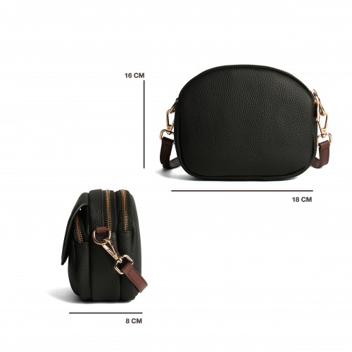 Bolso de piel bandolera 18x16x8 cm OVALO