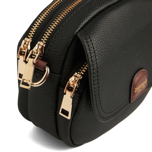 Bolso de piel bandolera 18x16x8 cm OVALO