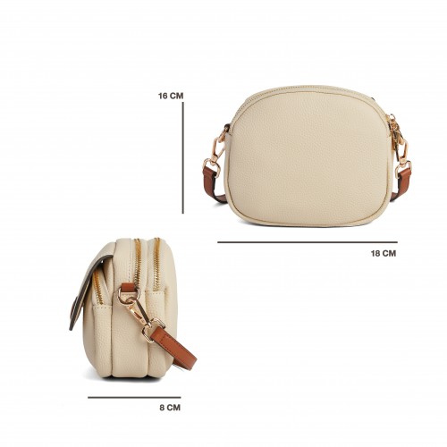 Bolso de piel bandolera 18x16x8 cm OVALO