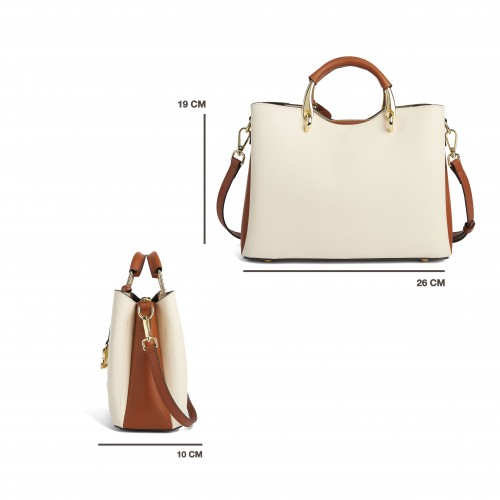 Bolso de piel doble asa 26x19x10 cm CRUDE