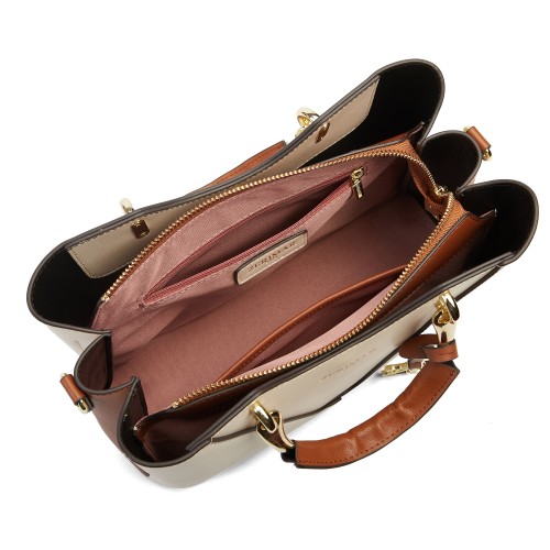 Bolso de piel doble asa 26x19x10 cm CRUDE