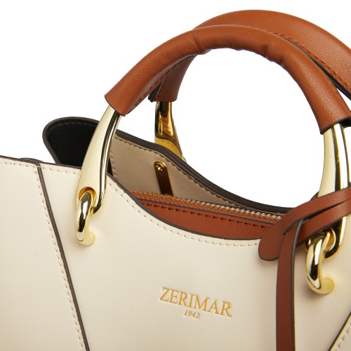 Bolso de piel doble asa 26x19x10 cm CRUDE