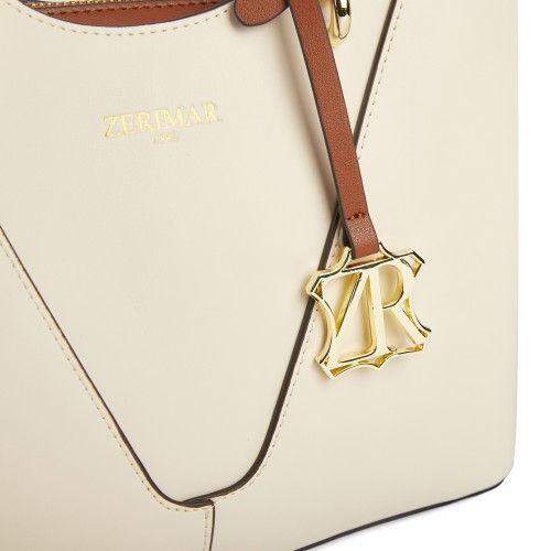 Bolso de piel doble asa 26x19x10 cm CRUDE