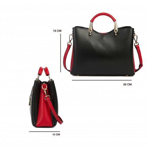 Bolso de piel doble asa 26x19x10 cm CRUDE