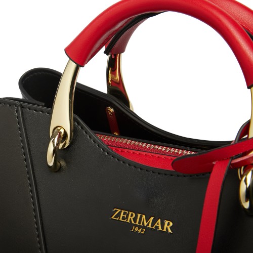 Bolso de piel doble asa 26x19x10 cm CRUDE