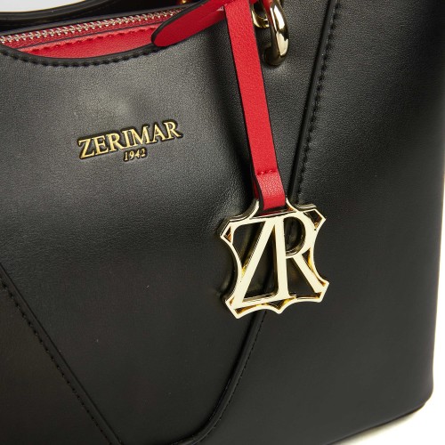 Bolso de piel doble asa 26x19x10 cm CRUDE