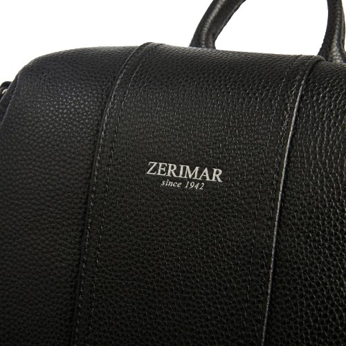 Mochila de piel con cremalleras 24x34x16 cm CACAO