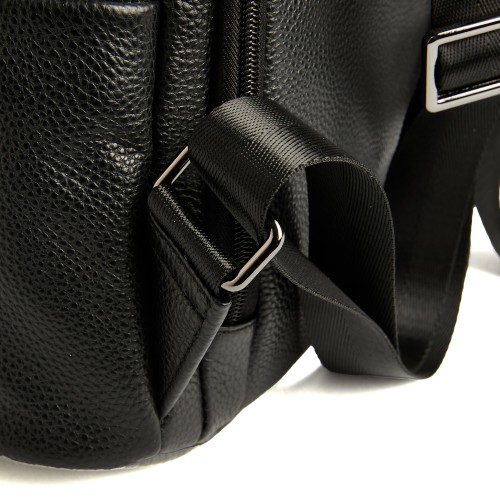 Mochila de piel con cremalleras 24x34x16 cm CACAO