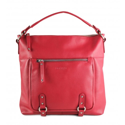 Bolso de piel asa corta 35x31x10 cm SEAO