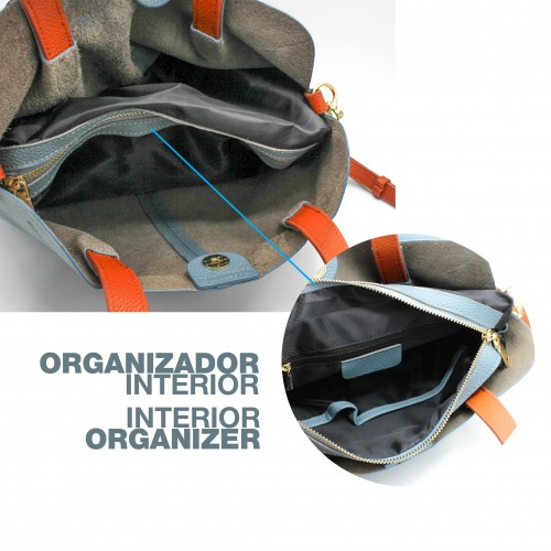 Bolso de piel doble asa 30x21x13,5 cm SOMO