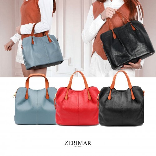 Bolso de piel doble asa 30x21x13,5 cm SOMO