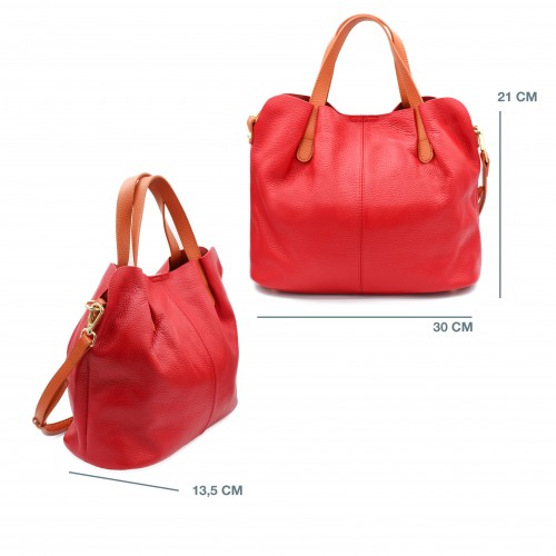 Bolso de piel doble asa 30x21x13,5 cm SOMO