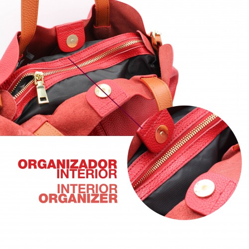 Bolso de piel doble asa 30x21x13,5 cm SOMO