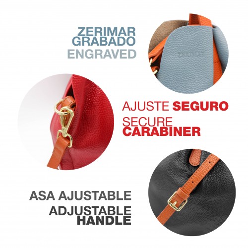 Bolso de piel doble asa 30x21x13,5 cm SOMO