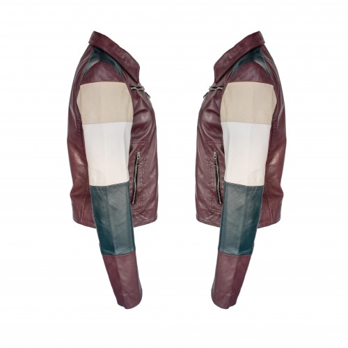 Chaqueta de piel multicolor modelo TAIR