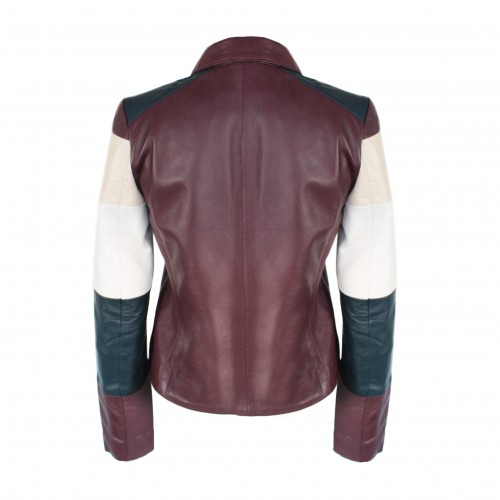 Chaqueta de piel multicolor modelo TAIR